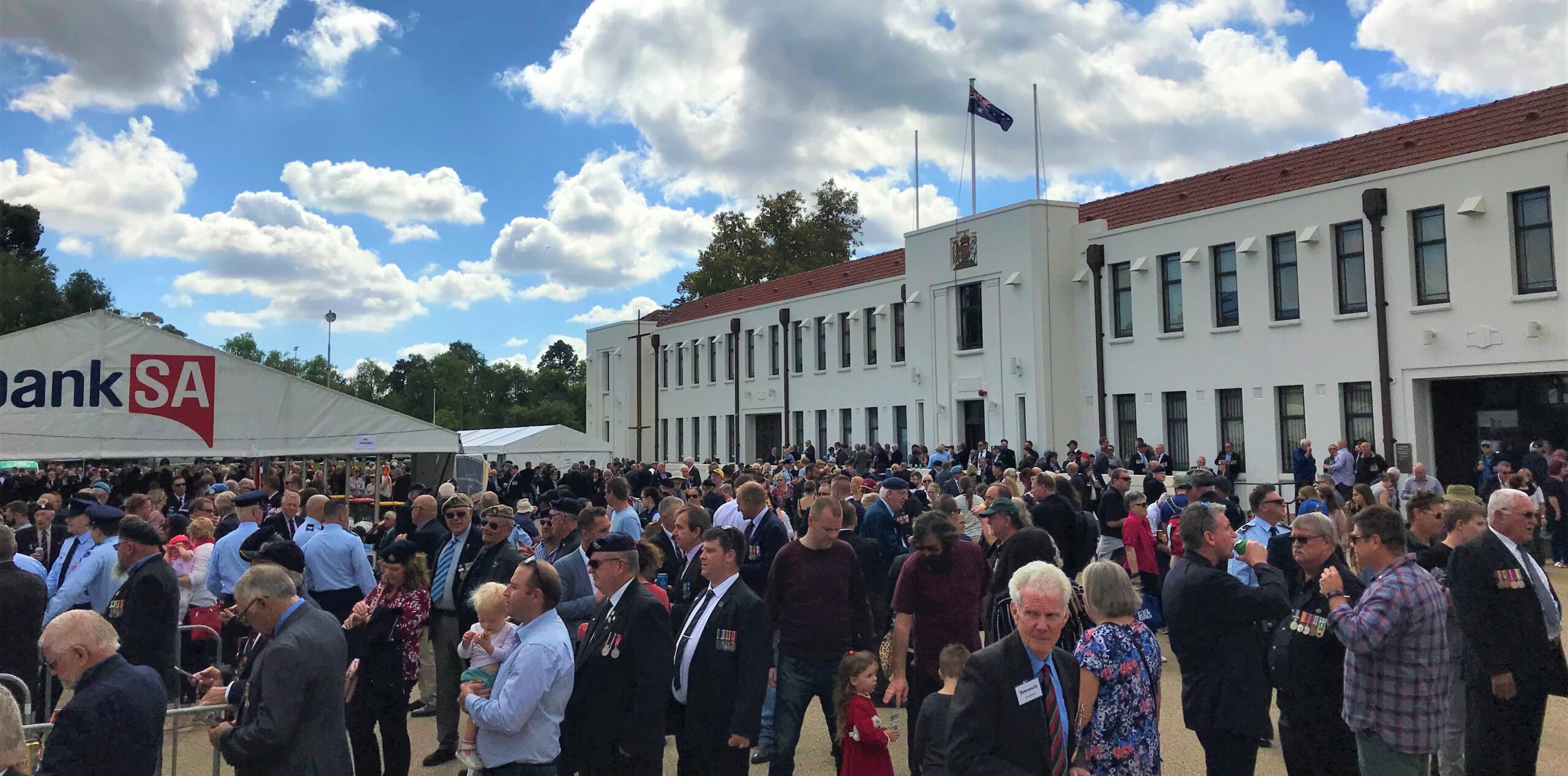 Public gathering at Torrens Parade Ground