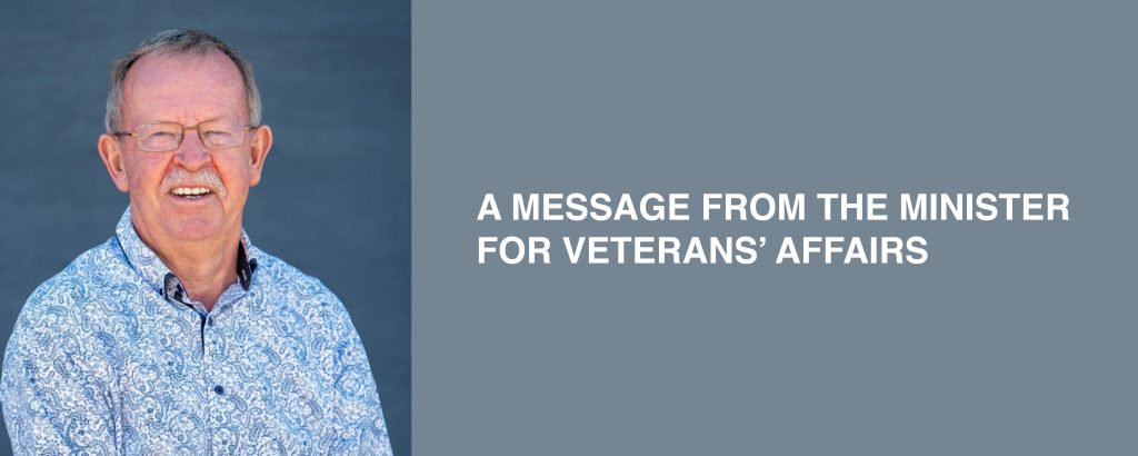 A message from the Minister for Veterans' Affairs