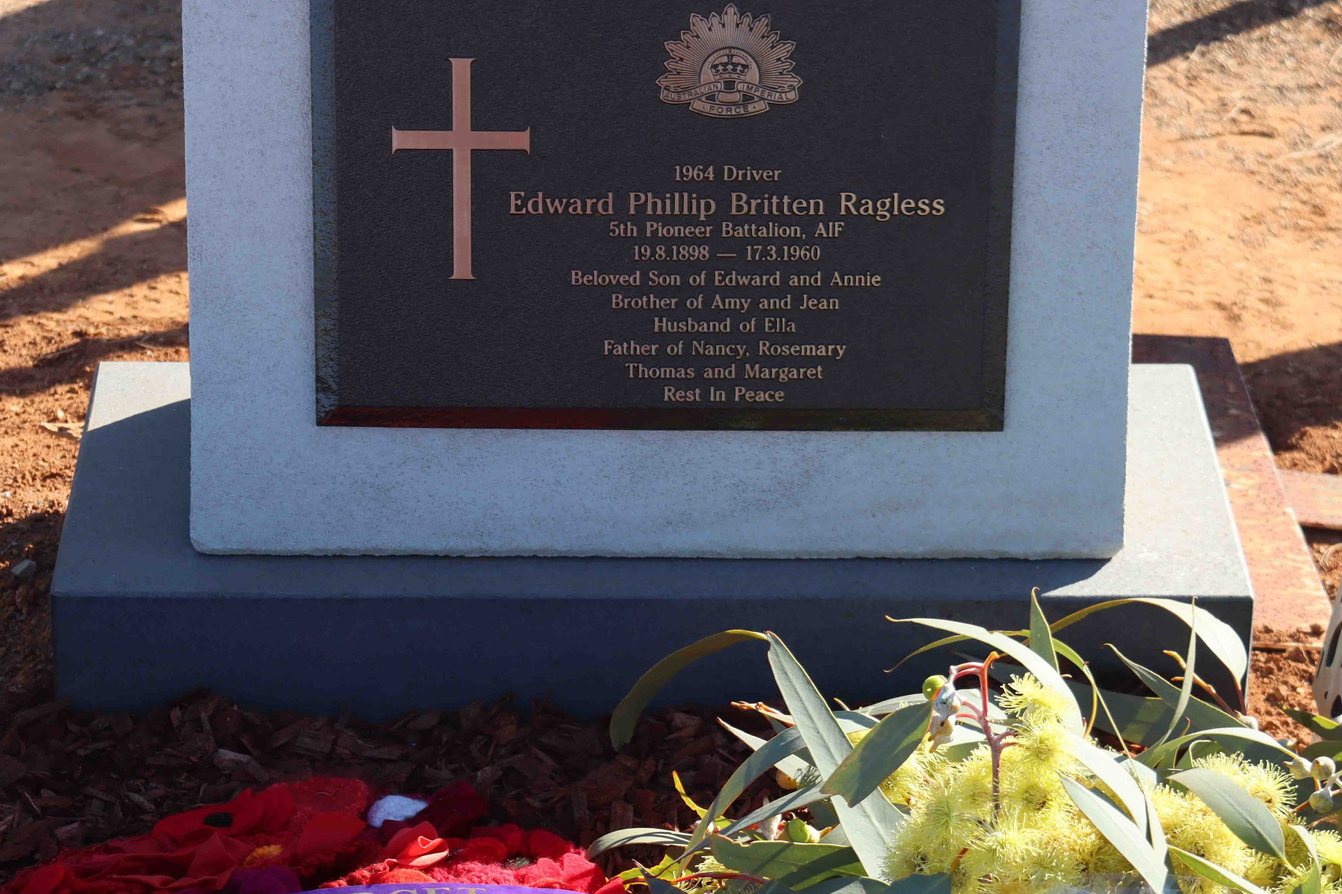 WWI gravestone as part of the Headstone Project SA