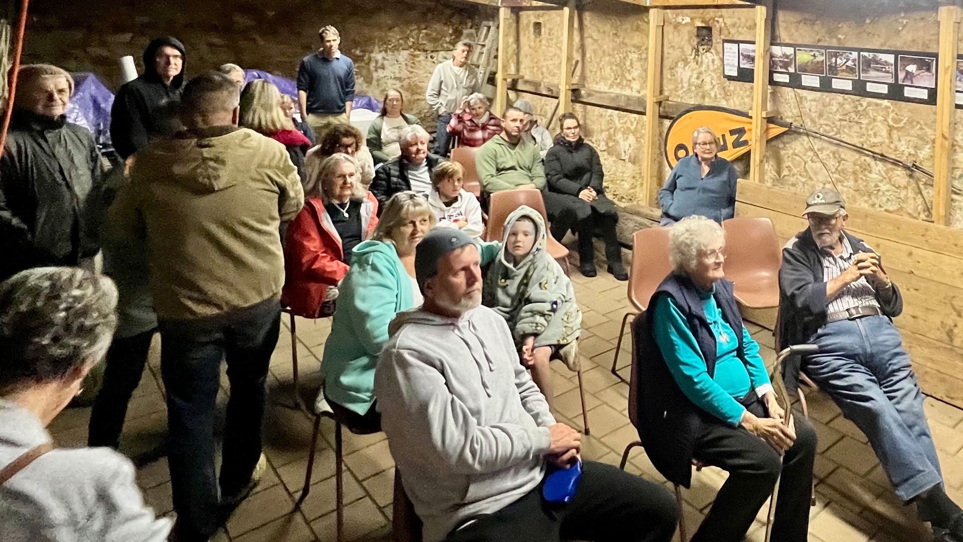 Visitors gather in the Clarendon Museum Stables to witness the documentary’s launch. 