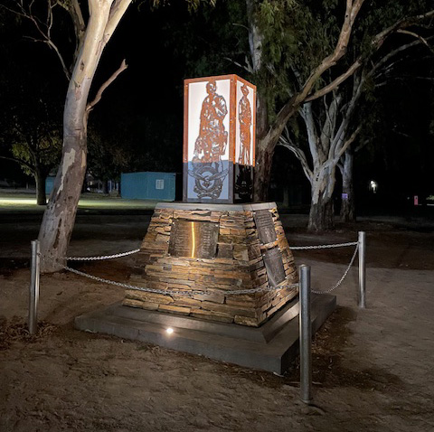 Willunga and Districts RSL's new monument honouring WWII personnel from the Willunga region
