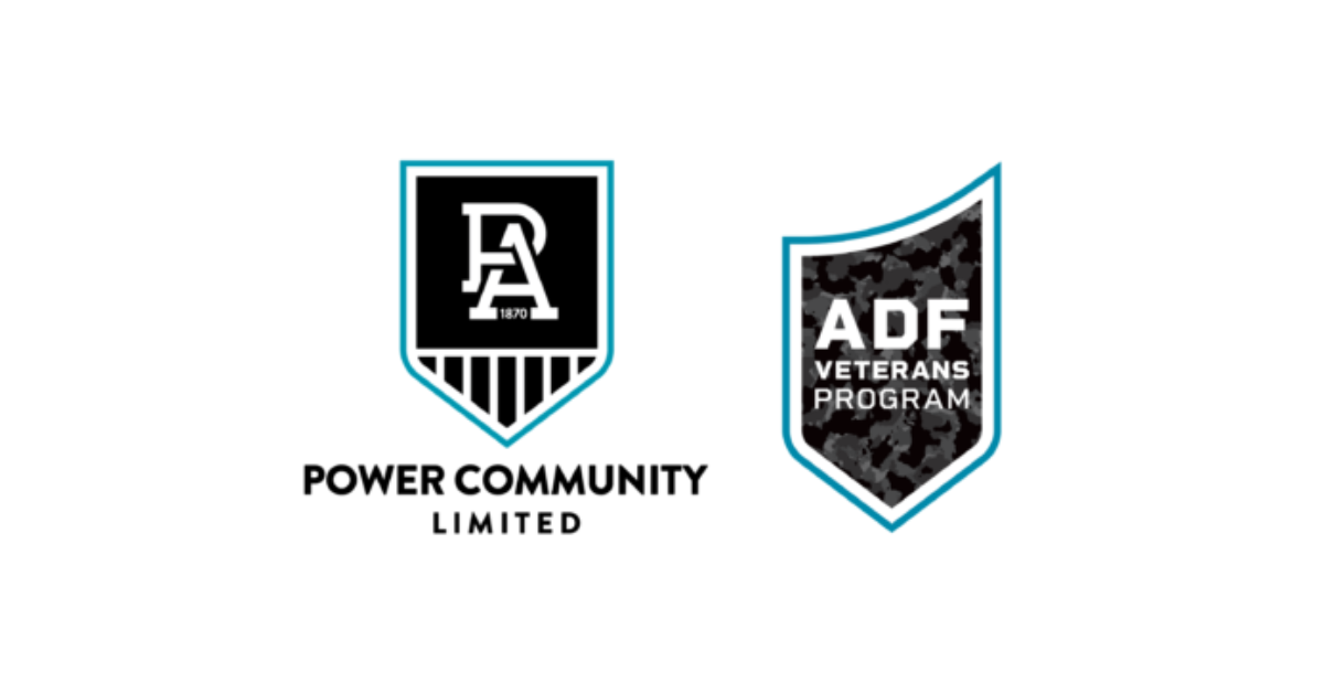 Power Community Limited logo next to ADF Veterans Program on a white background